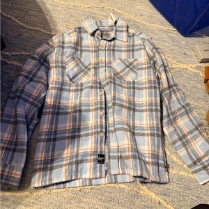 Blue and Gray Plaid Men's Shirt